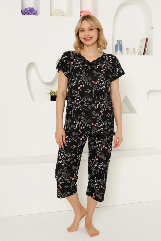 Bahar Dalı Bermuda Bayan Pijama Takımı 2707B - 3