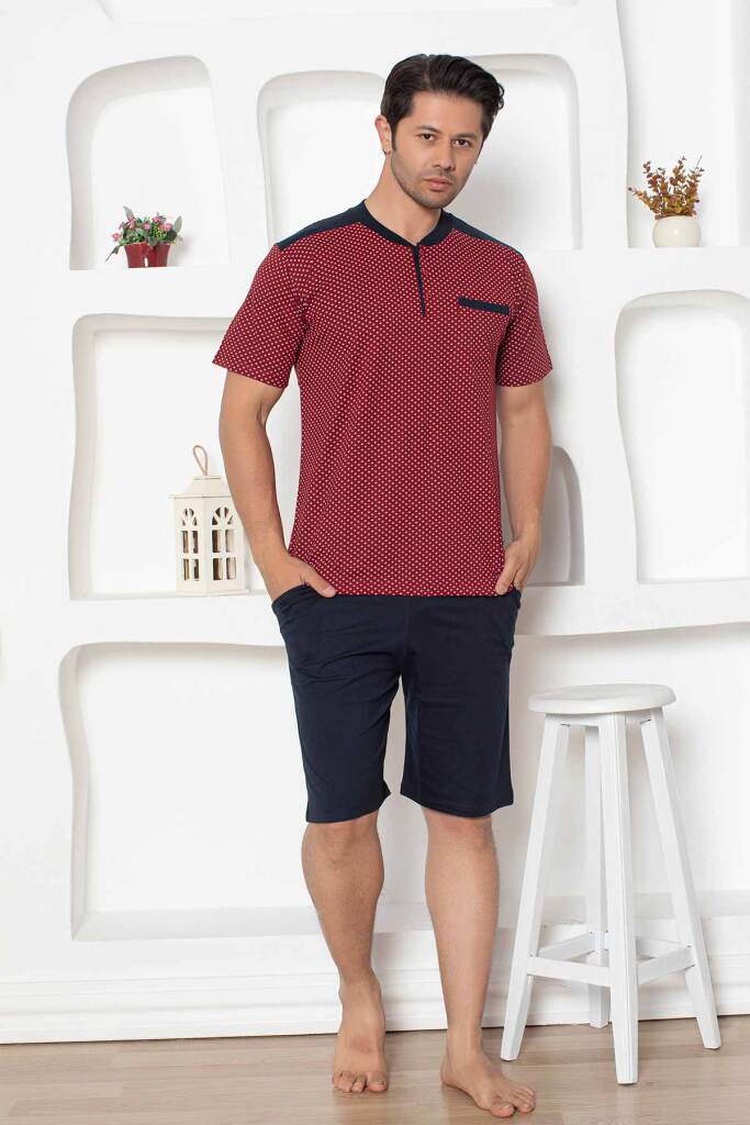 Bordo Erkek Şort Takımı 1203ŞT - 1