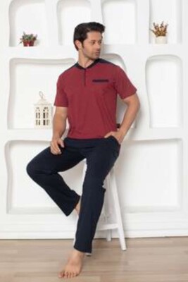Bordo Kısa Kollu Erkek Pijama Takımı 1203KY - Alimer (1)