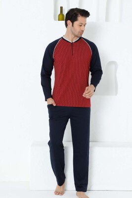 Bordo Uzun Kollu Erkek Pijama Takımı 1200UY - 1