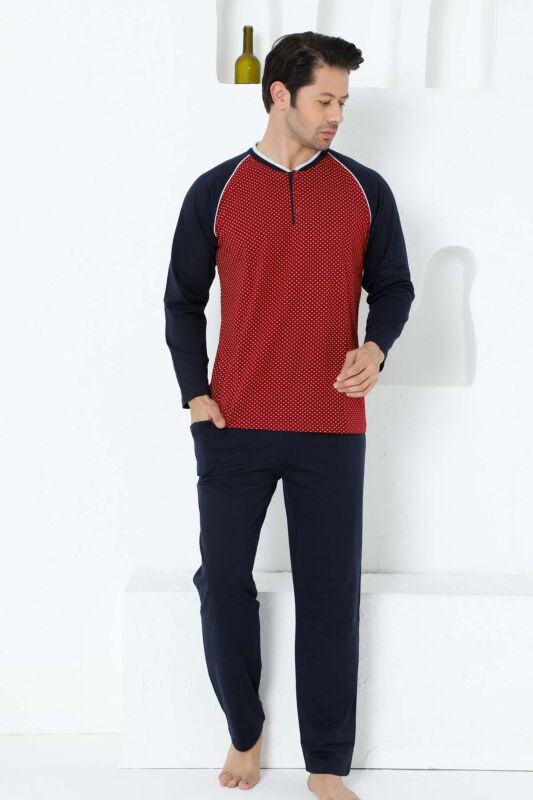 Bordo Uzun Kollu Erkek Pijama Takımı 1200UY - 1