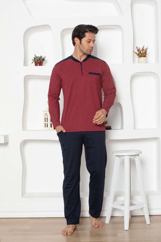 Bordo Uzun Kollu Erkek Pijama Takımı 1203UY - 2