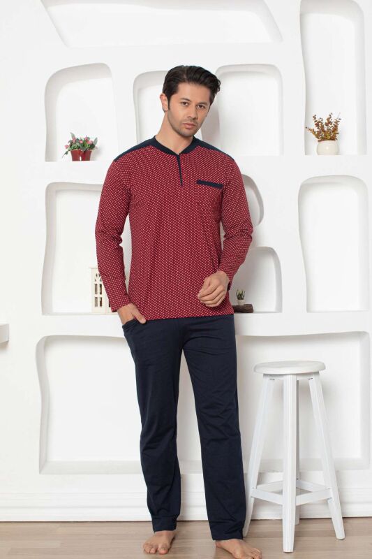 Bordo Uzun Kollu Erkek Pijama Takımı 1203UY - 1