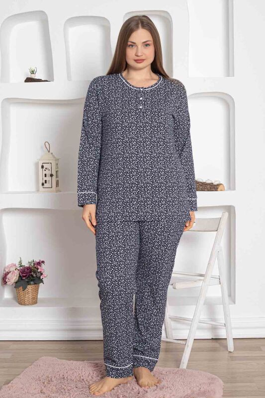 Çiçek Desenli Büyük Beden Bayan Pijama Takımı 2779UYB - 1