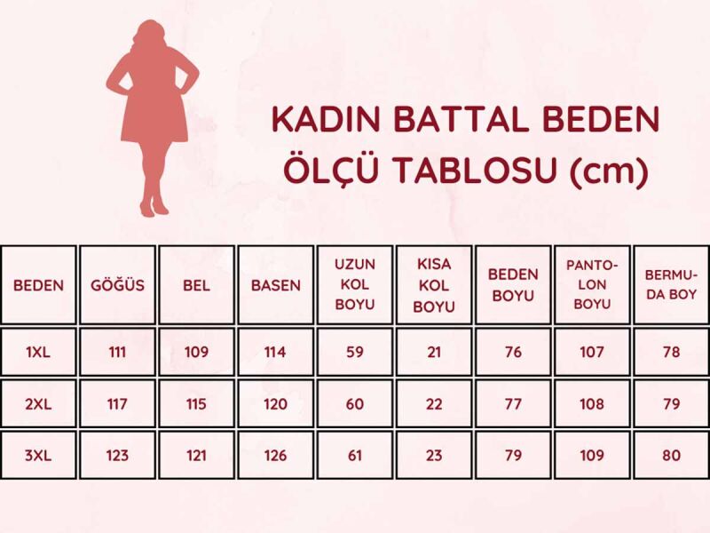 Çiçek Desenli Büyük Beden Bayan Pijama Takımı 2779UYB - 4