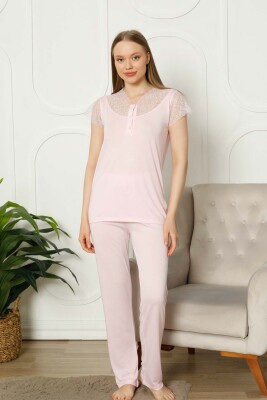 Pudra Dantelli Bayan Pijama Takımı 2788KY - Alimer