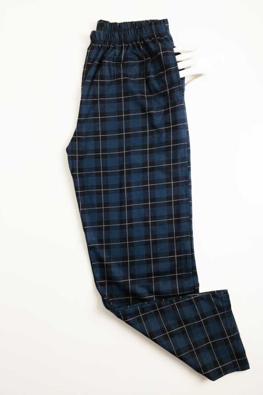 Ekoseli Penye Erkek Pijama Tek Alt Pantolon 3294 - 1