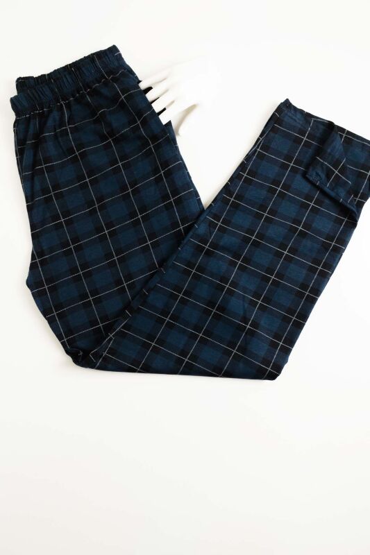 Ekoseli Penye Erkek Pijama Tek Alt Pantolon 3294 - 2