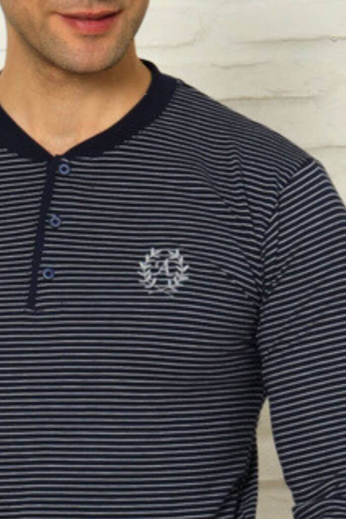 Erkek Pijama Takımı - Lacivert Uzun Kollu Penye 1219UY - 3