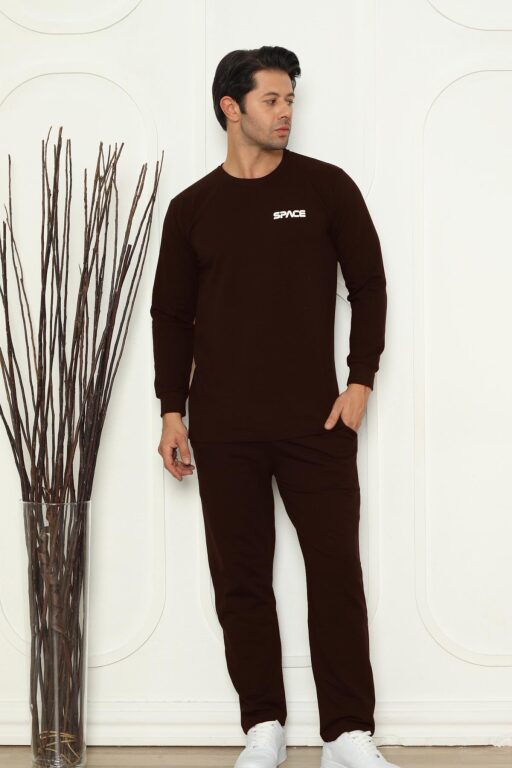 Erkek Pijama Takımı - Lacivert Space Likralı Penye 1209UKL - 3