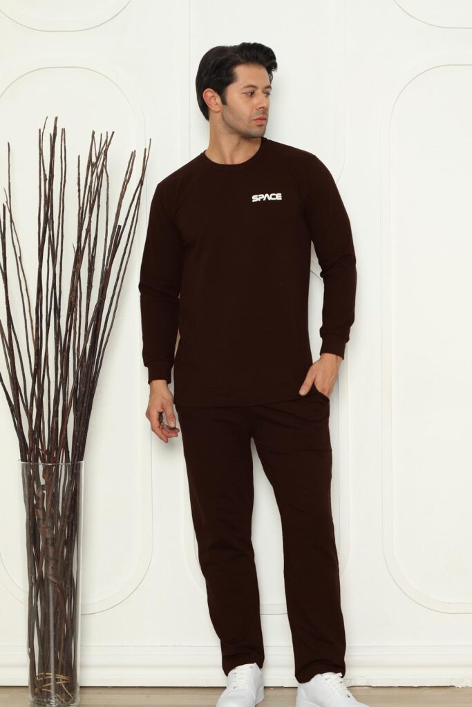 Erkek Pijama Takımı - Lacivert Space Likralı Penye 1209UKL - 3