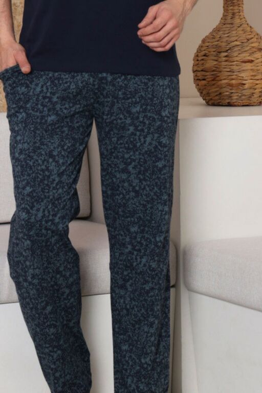 Erkek Pijama Takımı - Yeşil Kamuflaj Desen Likralı Uzun Kollu Penye 1229UYL - Alimer (1)