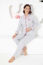 Gri Çizgili Gömlek Penye Pijama Takımı 2568UY - Alimer (1)