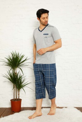 Gri Ekoseli Bermuda Erkek Pijama Takımı 1167B - 3