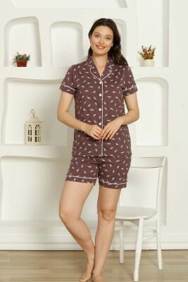 Gül Kurusu Boydan Düğmeli Şort Takım 2732ŞT - Alimer