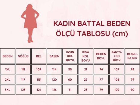 Gülkurusu Puantiyeli Uzun Kollu Büyük Beden Bayan Pijama Takımı 2672UYB - 5