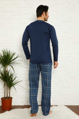 İndigo Ekoseli Uzun Kollu Erkek Pijama Takımı 1167UY - 4