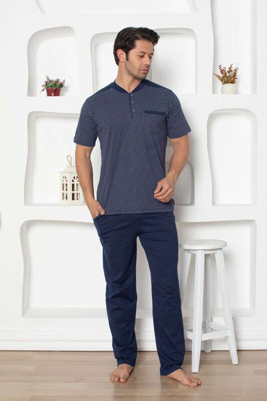 İndigo Kısa Kollu Erkek Pijama Takımı 1203KY - 2