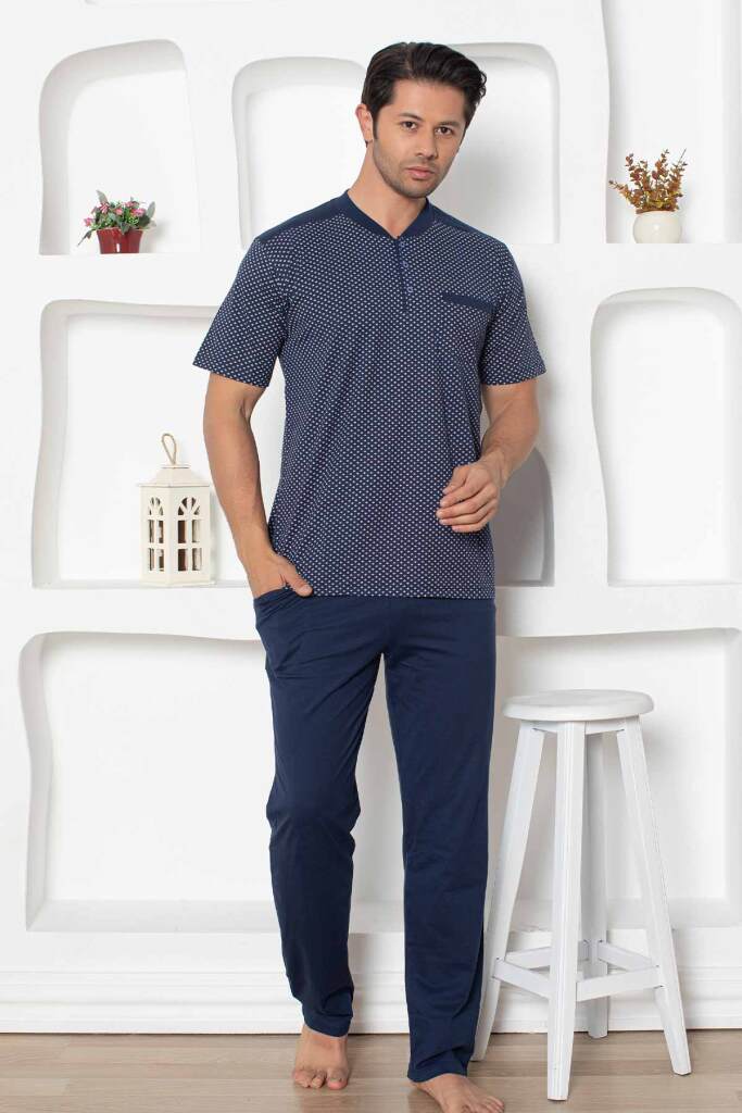 İndigo Kısa Kollu Erkek Pijama Takımı 1203KY - 2