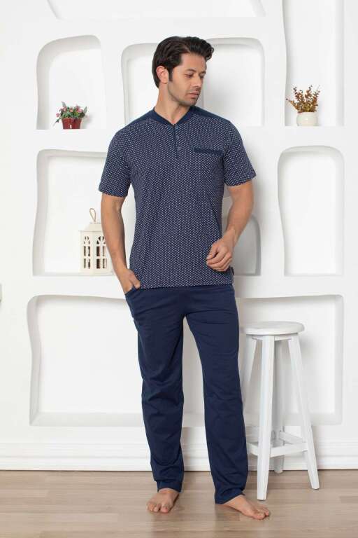 İndigo Kısa Kollu Erkek Pijama Takımı 1203KY - 3