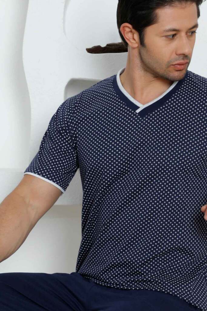 İndigo Kısa Kollu Erkek Pijama Takımı 1199KY - 2