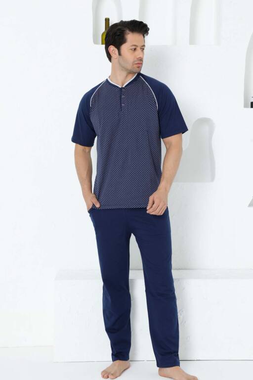 İndigo Kısa Kollu Erkek Pijama Takımı 1200KY - 3