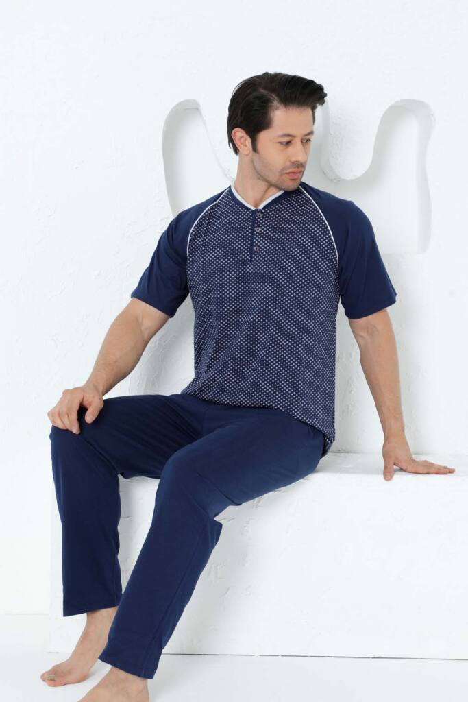 İndigo Kısa Kollu Erkek Pijama Takımı 1200KY - 4