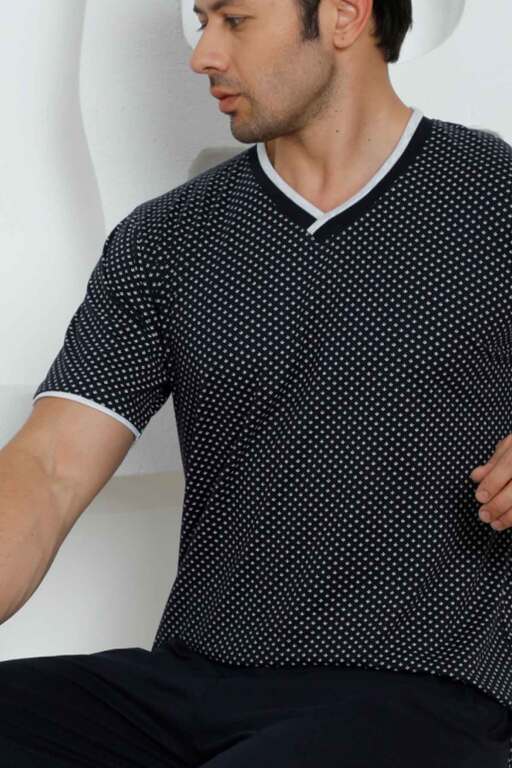 Lacivert Bermuda Erkek Pijama Takımı 1199B - Alimer (1)