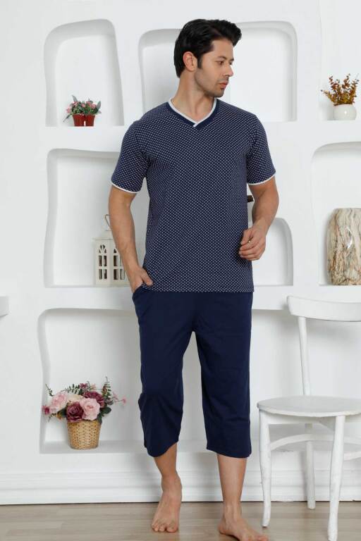 Lacivert Bermuda Erkek Pijama Takımı 1199B - 3