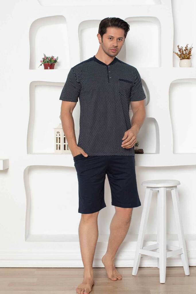 Lacivert Erkek Şort Takımı 1203ŞT - 1