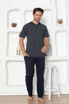 Lacivert Kısa Kollu Erkek Pijama Takımı 1203KY - Alimer (1)