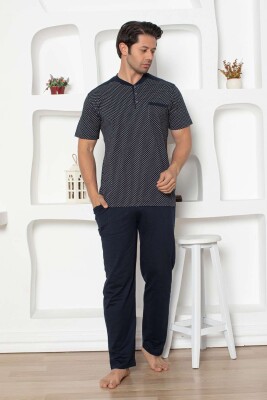 Lacivert Kısa Kollu Erkek Pijama Takımı 1203KY - Alimer