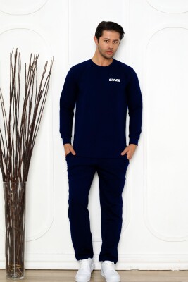 Kışlık Erkek Pijama Takımı - Lacivert İki İplik Likralı 1209UKL - Alimer