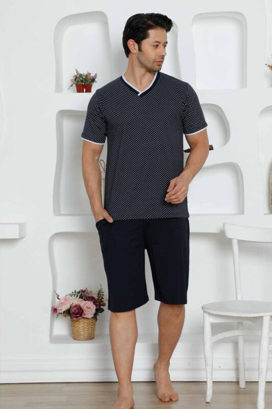 Lacivert Şortlu Erkek Pijama Takımı 1199ŞT - 1
