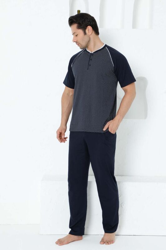 Lacivert Kısa Kollu Erkek Pijama Takımı 1200KY - 2