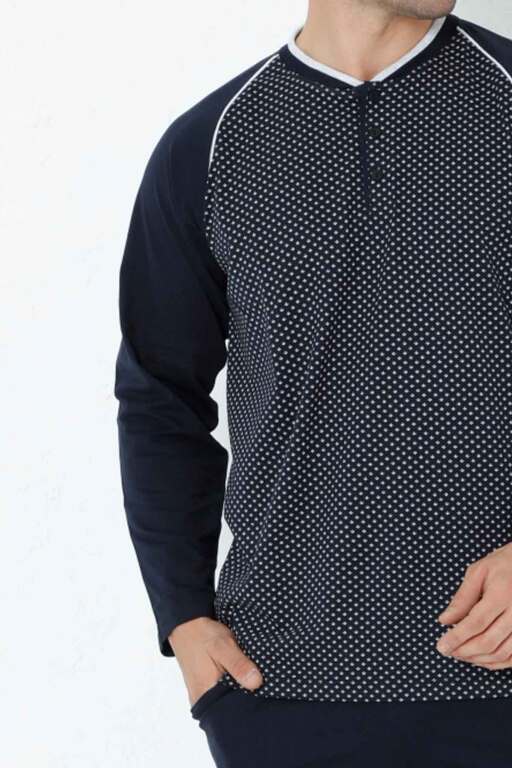 Lacivert Kısa Kollu Erkek Pijama Takımı 1200KY - Alimer (1)