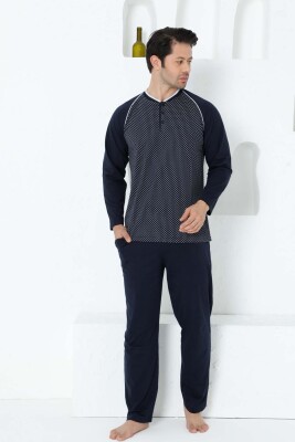 Lacivert Uzun Kollu Erkek Pijama Takımı 1200UY - 1