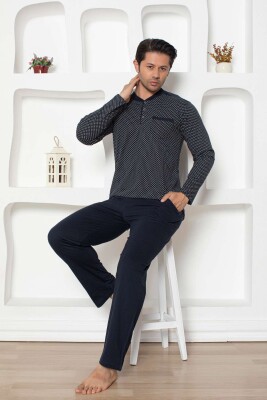 Lacivert Uzun Kollu Erkek Pijama Takımı 1203UY - 2