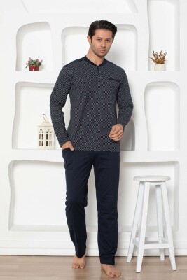 Lacivert Uzun Kollu Erkek Pijama Takımı 1203UY - 1