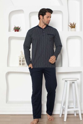 Lacivert Uzun Kollu Erkek Pijama Takımı 1203UY - 3
