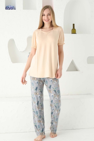 Lilyum Sarı Bayan Yazlık Pijama Takımı 2723KY - 2