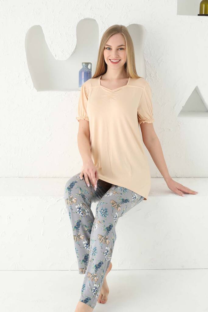 Lilyum Sarı Bayan Yazlık Pijama Takımı 2723KY - 2