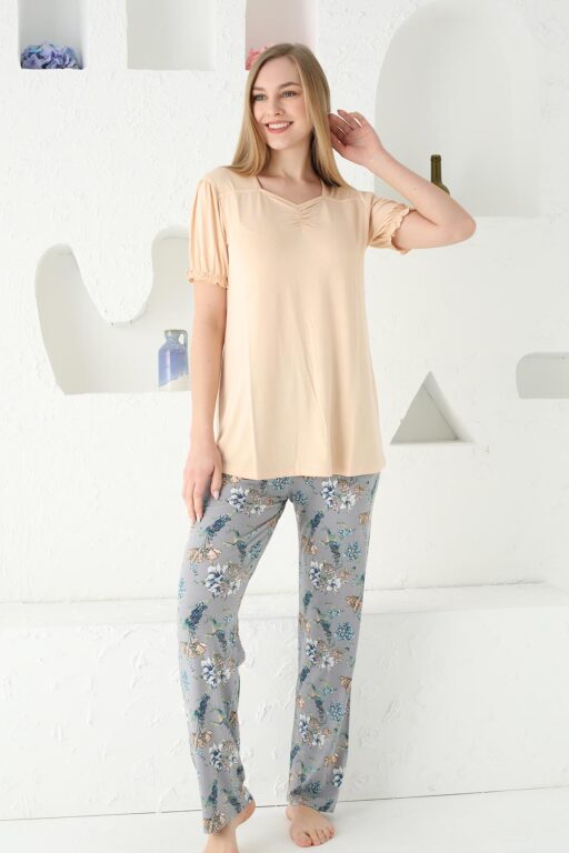 Lilyum Sarı Bayan Yazlık Pijama Takımı 2723KY - 4