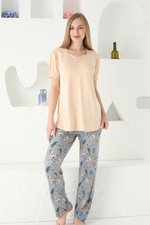 Lilyum Sarı Bayan Yazlık Pijama Takımı 2723KY - Alimer