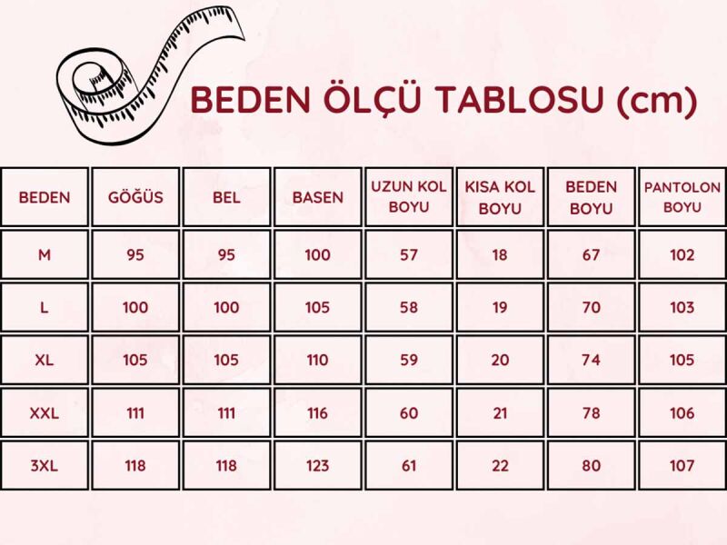 Mantar Desenli Kadın Pijama Takımı - Kırmızı V Yaka Likralı Viskon Uzun Kollu 2847UY - 6