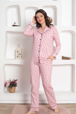 Pembe Uzun Kollu Gömlek Pijama Takımı 2777UY - 2