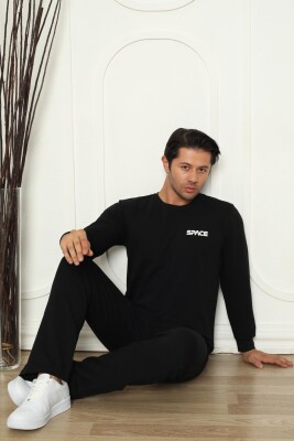 Kışlık Erkek Pijama Takımı - Siyah İki İplik Likralı 1209UKL - 4