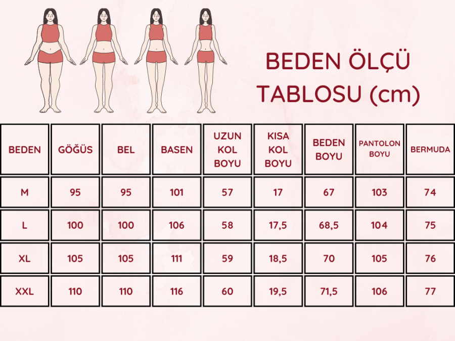 Somon çizgili Bermuda Bayan Pijama Takımı 2733B - 5